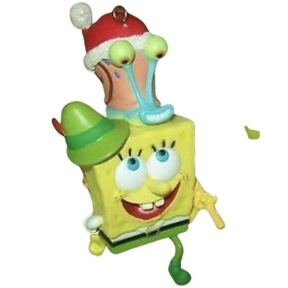 SpongeBob Santa's Spongy Helper Christmas Tree Ornament Snail 2004 Nickelodeon - Picture 2 of 6